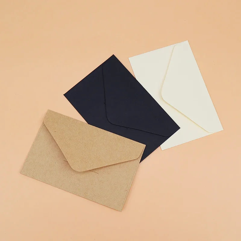 Classic Black and White Mini Kraft Paper Window Envelopes Wedding Envelopes 