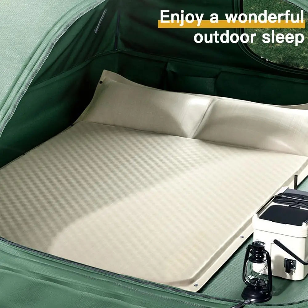 Inflatable camping mat self-inflating mattress thick spliced ​​ti 