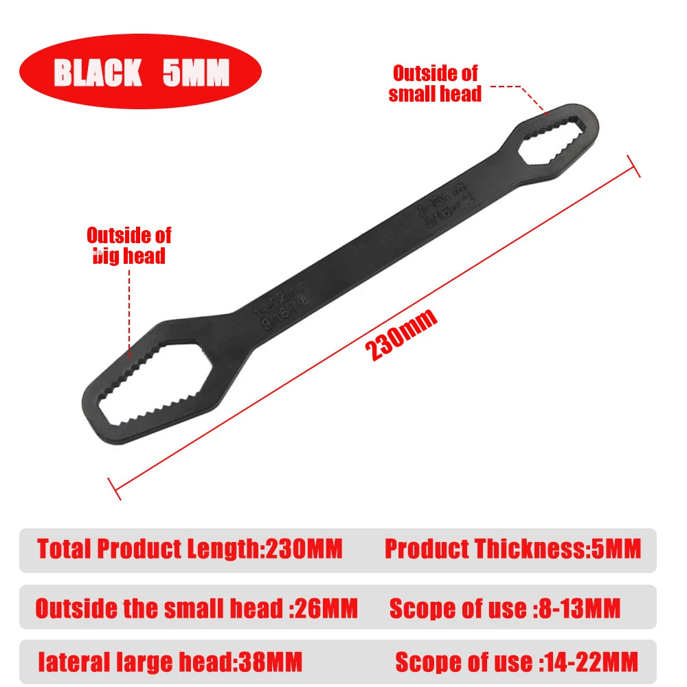 Double Head Torx Universal Wrench Adjustable Multi-Purpose Hand Tool 