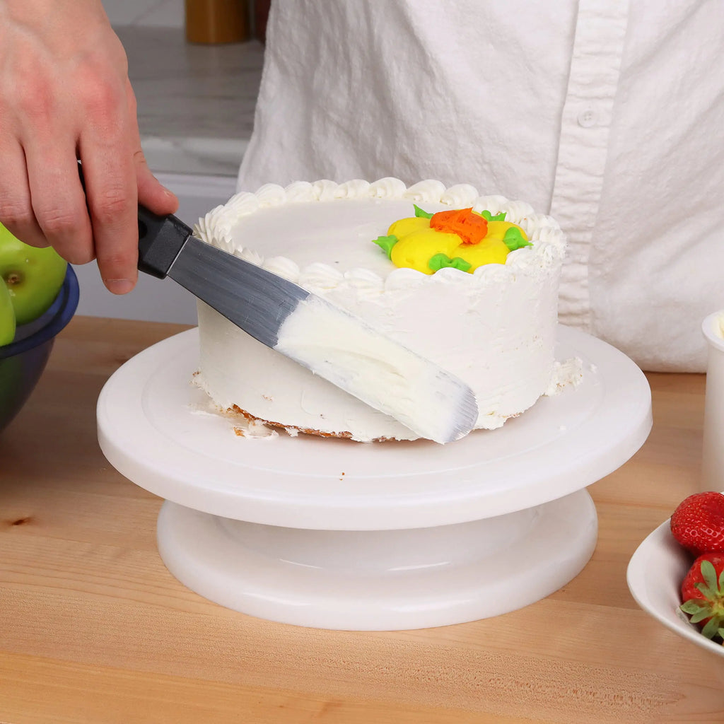 Plato giratorio de 6 piezas para pasteles, espátula de ángulo recto con 2 espátulas, 3 espátulas, raspador de glaseado, Kit de decoración de pasteles, accesorios para hornear, herramienta