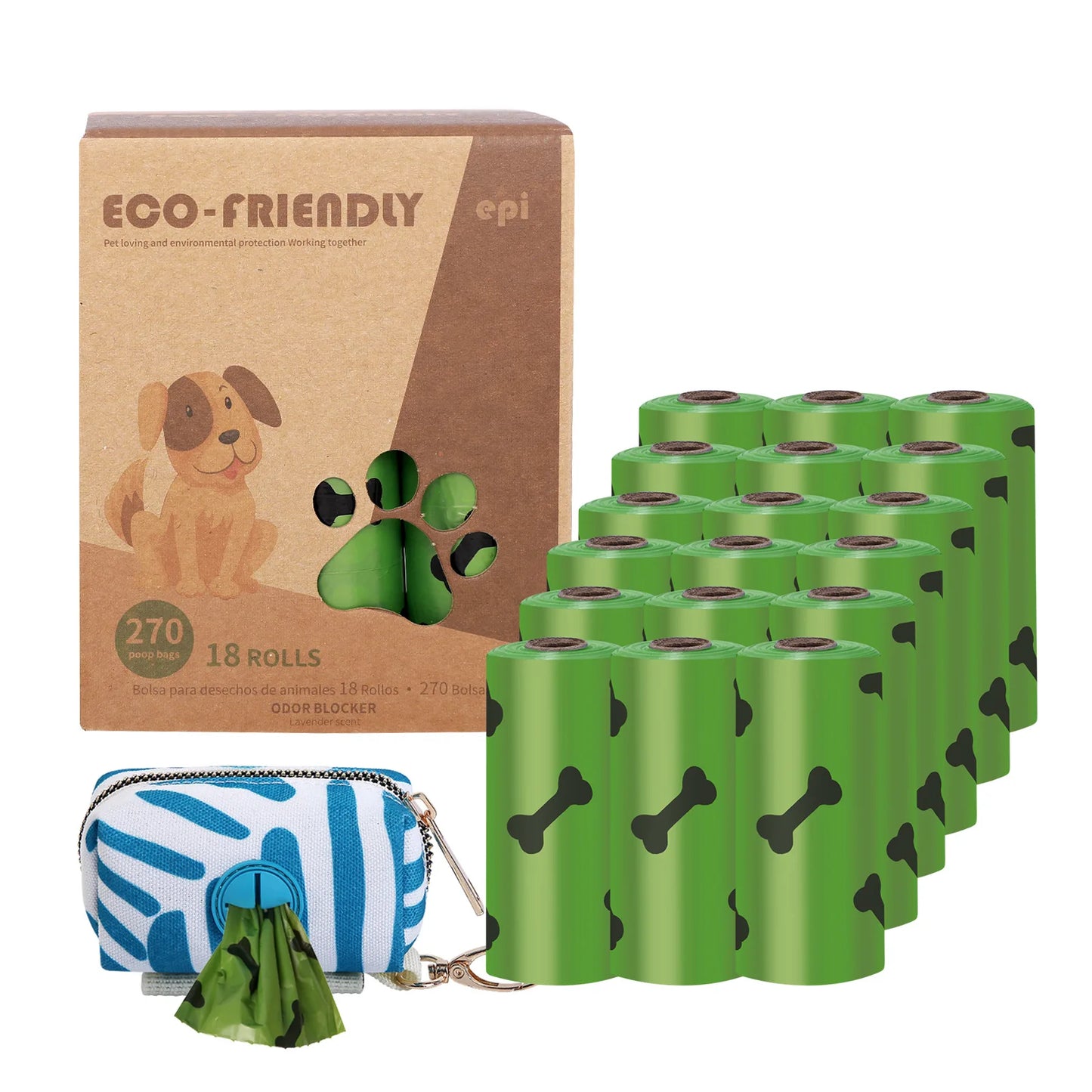 Bolsa de basura biodegradable EPI para mascotas, bolsas para caca de perro, disp