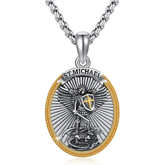 Catholic jewelry stainless steel Saint Michael the Archangel pendant co 