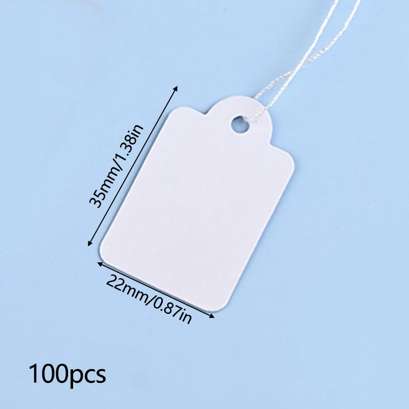Blank Square Tags with String, Universal Kraft Paper Cards for
