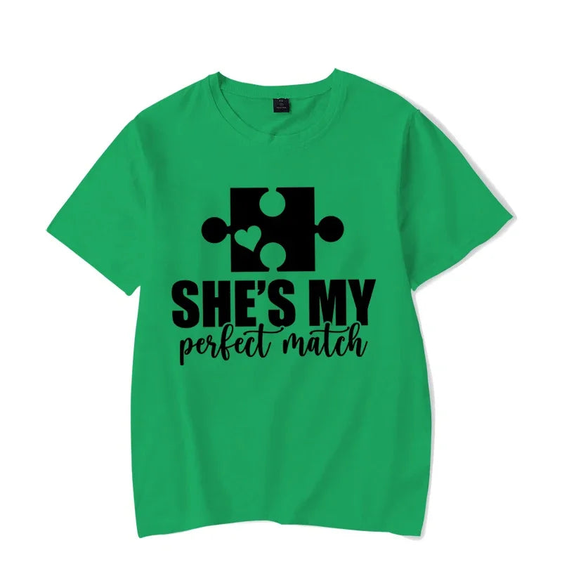 "She's My Perfect Match" Unisex T-Shirt, Short Sleeve T-Shirt 