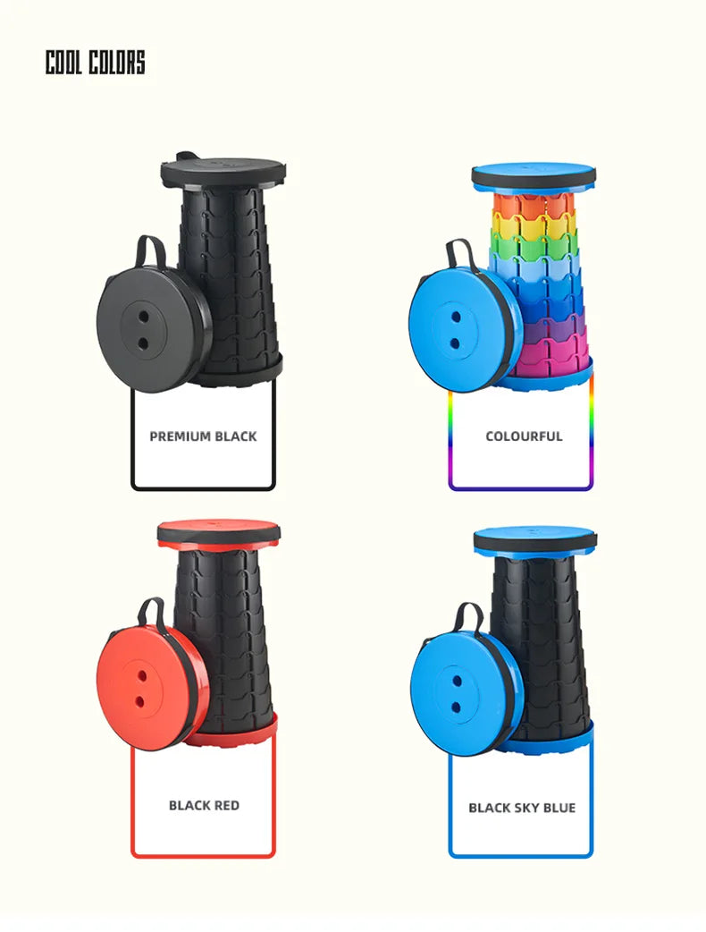 Silla de plástico retráctil portátil, taburete plegable para cocina, comedor,