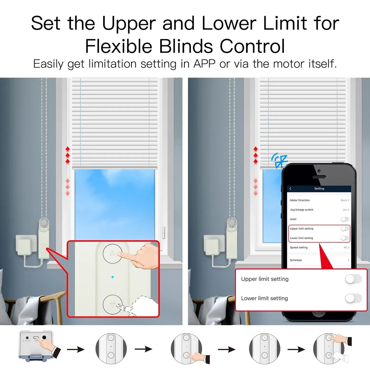 MOES Tuya Smart Electric Roller Shutter Motor Control APP 