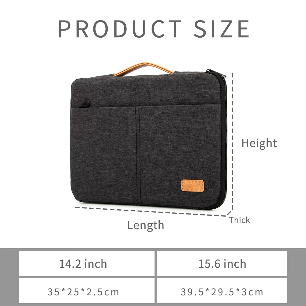 Funda para ordenador portátil de 14 y 15,6 pulgadas, maletín a prueba de golpes para Macbook, HP, Dell, Acer, para viaje de negocios, para hombre