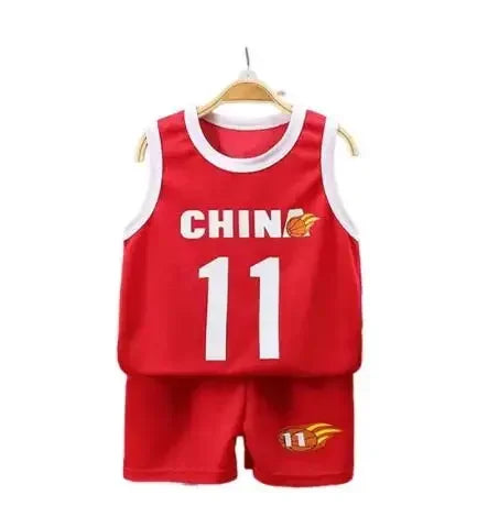 Boys sleeveless basketball jersey sets shorts p 