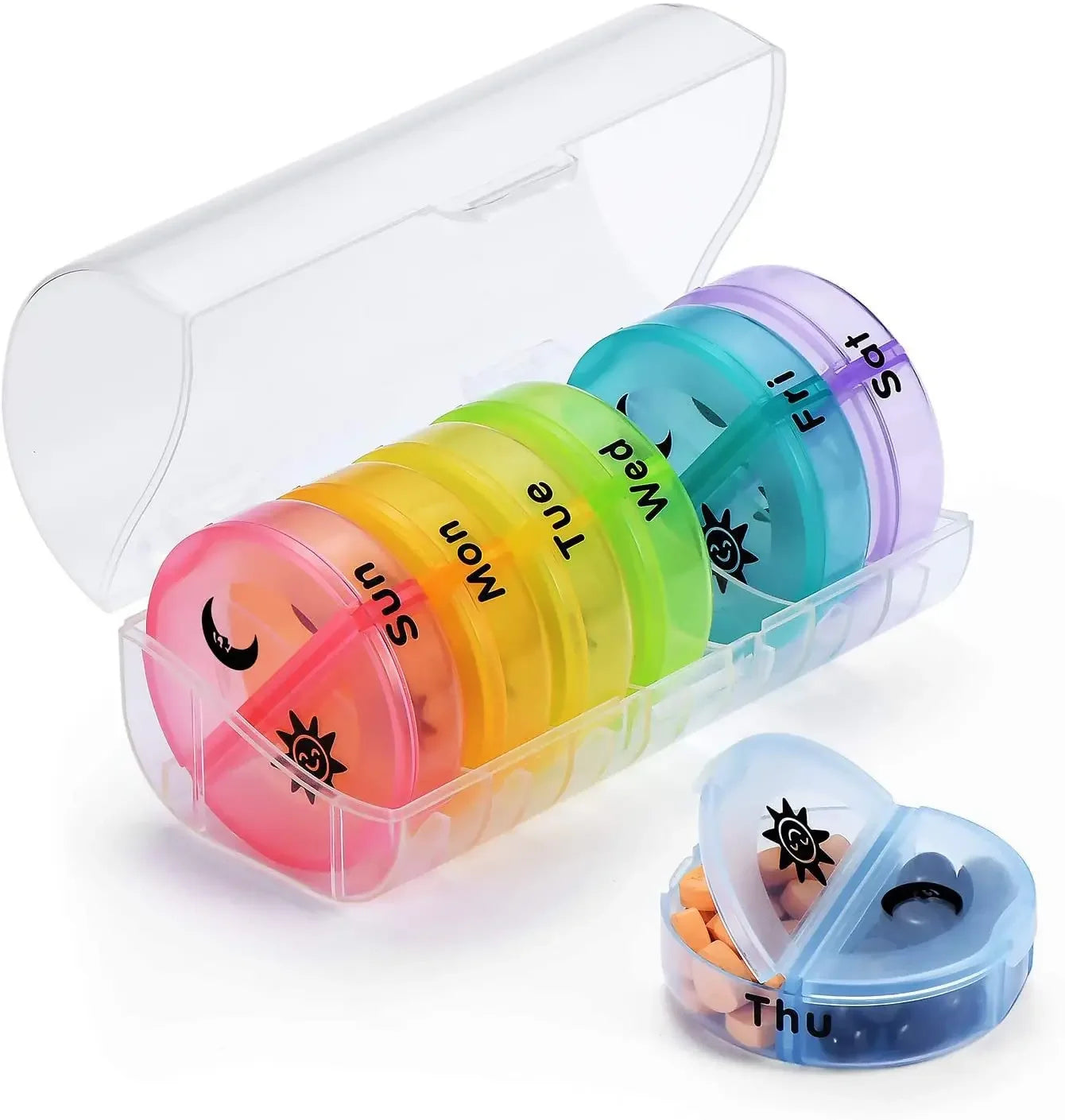 7 Days Pill Box 21/14 Grids 3 Times Portable Travel Pill Case Organizer 