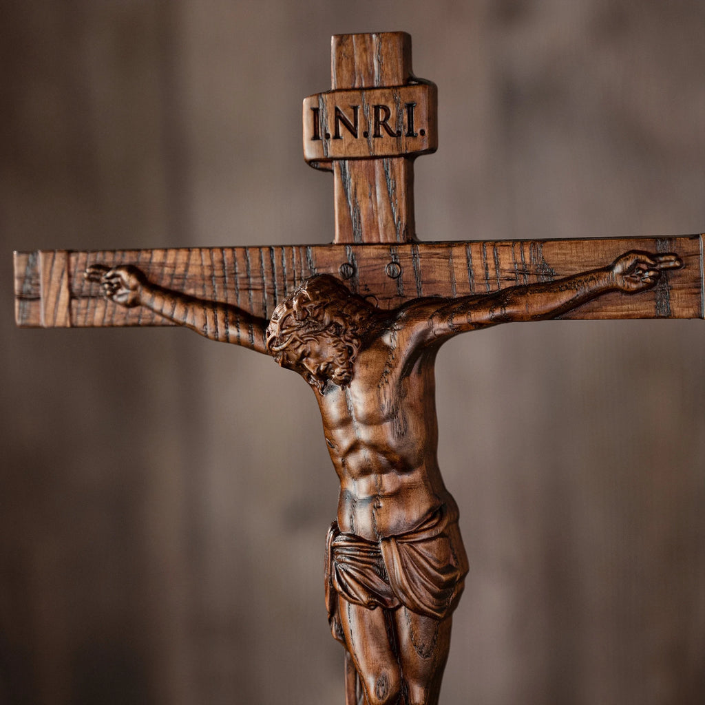 Escena católica de Jesús y crucifijo, adornos, Jesús fue crucificado, decorac