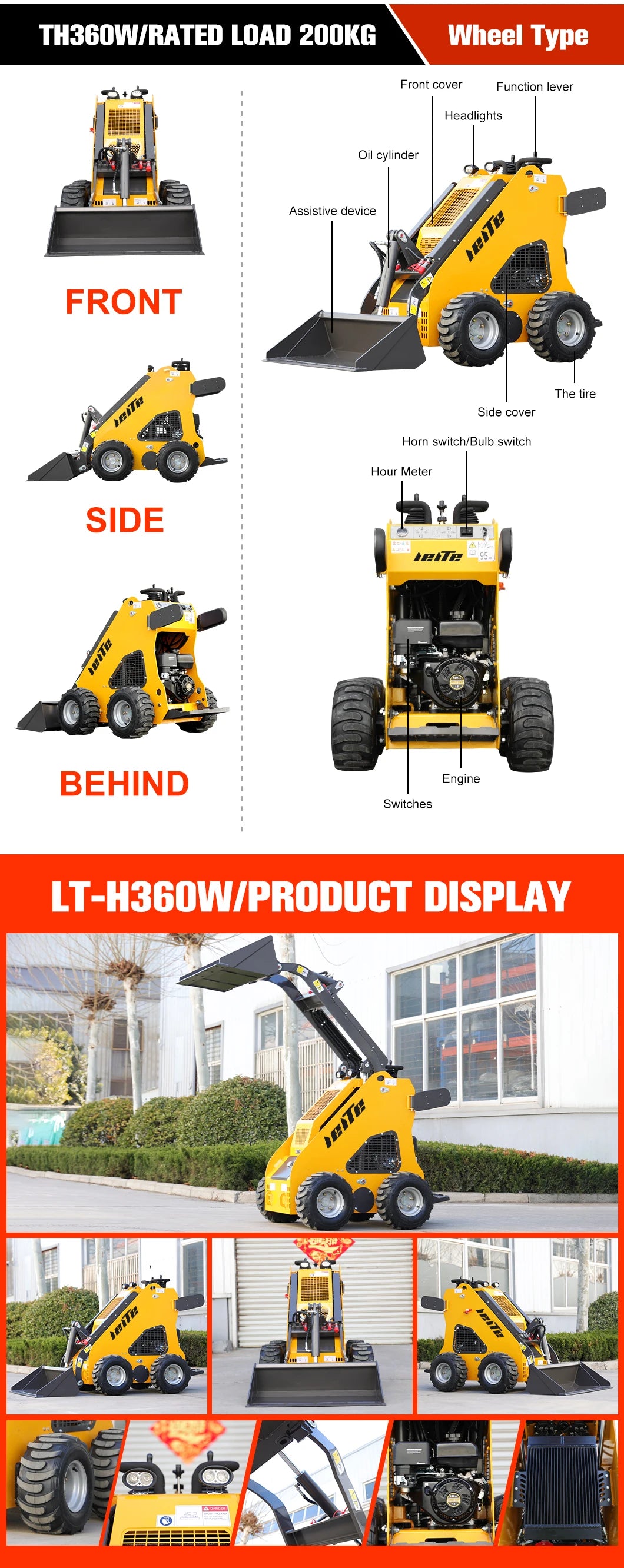 Chinese manufacturer cheap EPA 4WD perso multifunctional mini wheel loader 