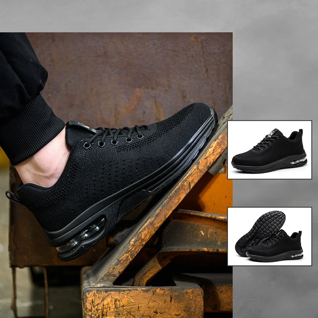 Zapatos de seguridad con amortiguación de aire para hombres y mujeres, zapatill