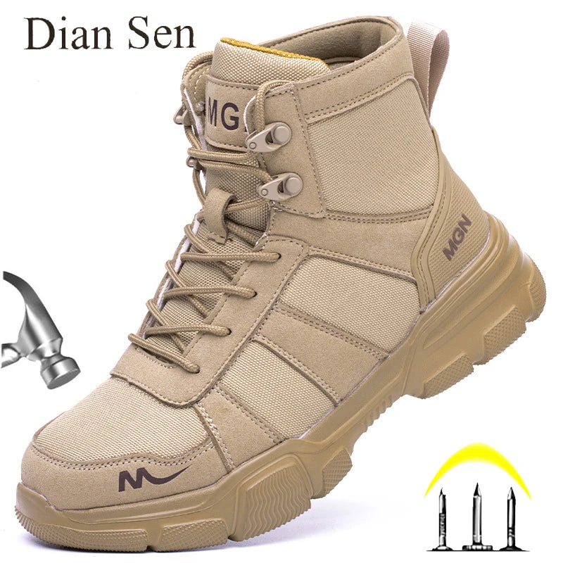 Botas de trabajo indestructibles, zapatos de seguridad con punta de acero, zapat
