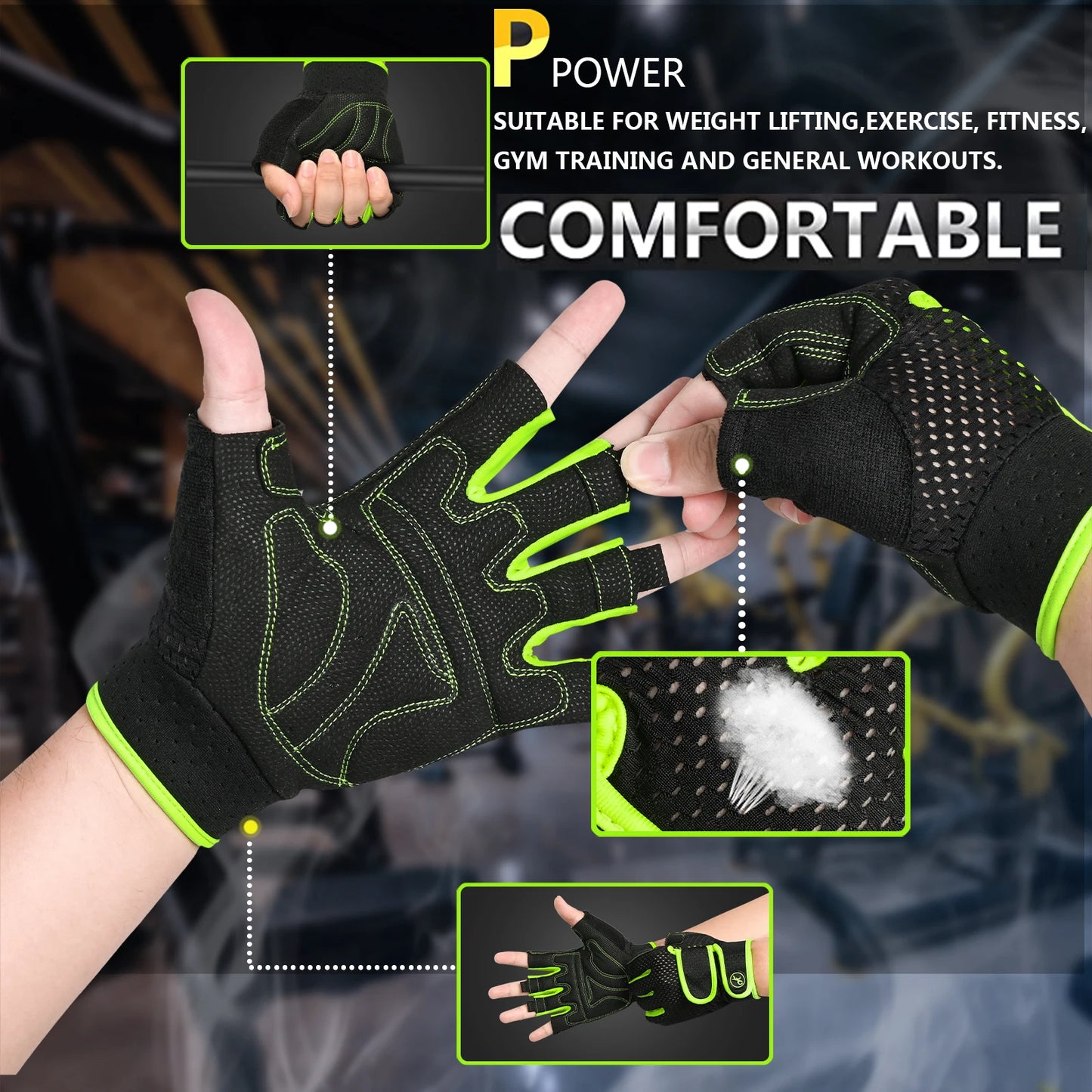 MOREOK-guantes de gimnasio antideslizantes para hombre, almohadillas de 3MM para entrenamiento de fuerza, levantamiento de pesas, Kettlebell, ejercicio, Fitness