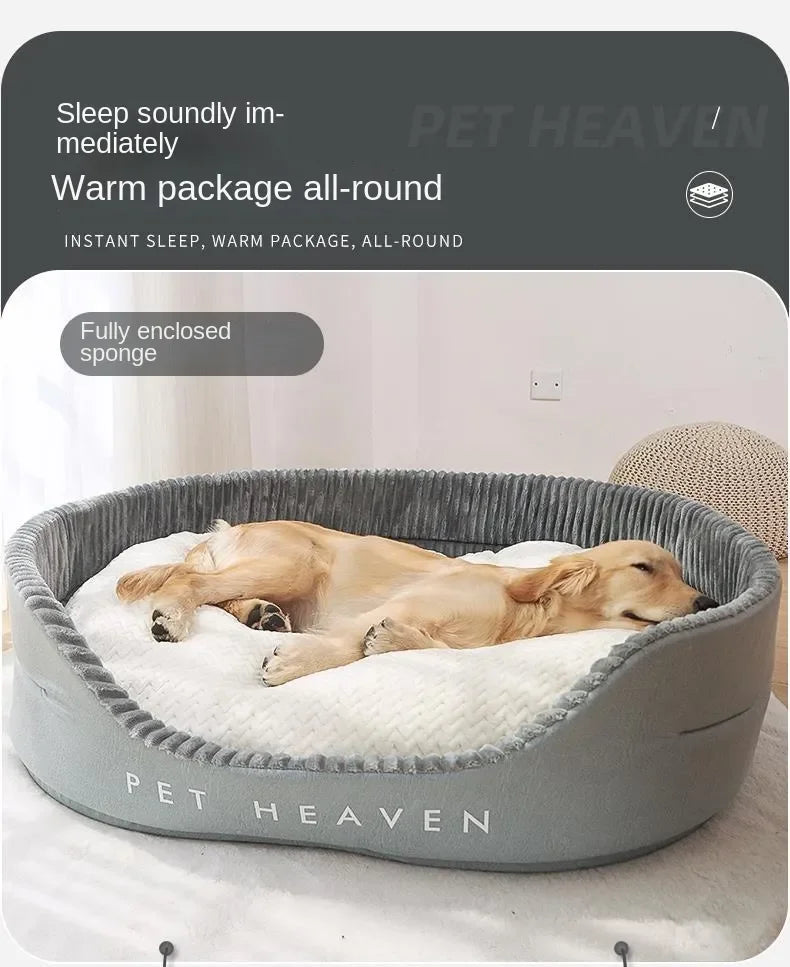 Large Dog House Double-sided Soft Pet Bed Warm Sofa 