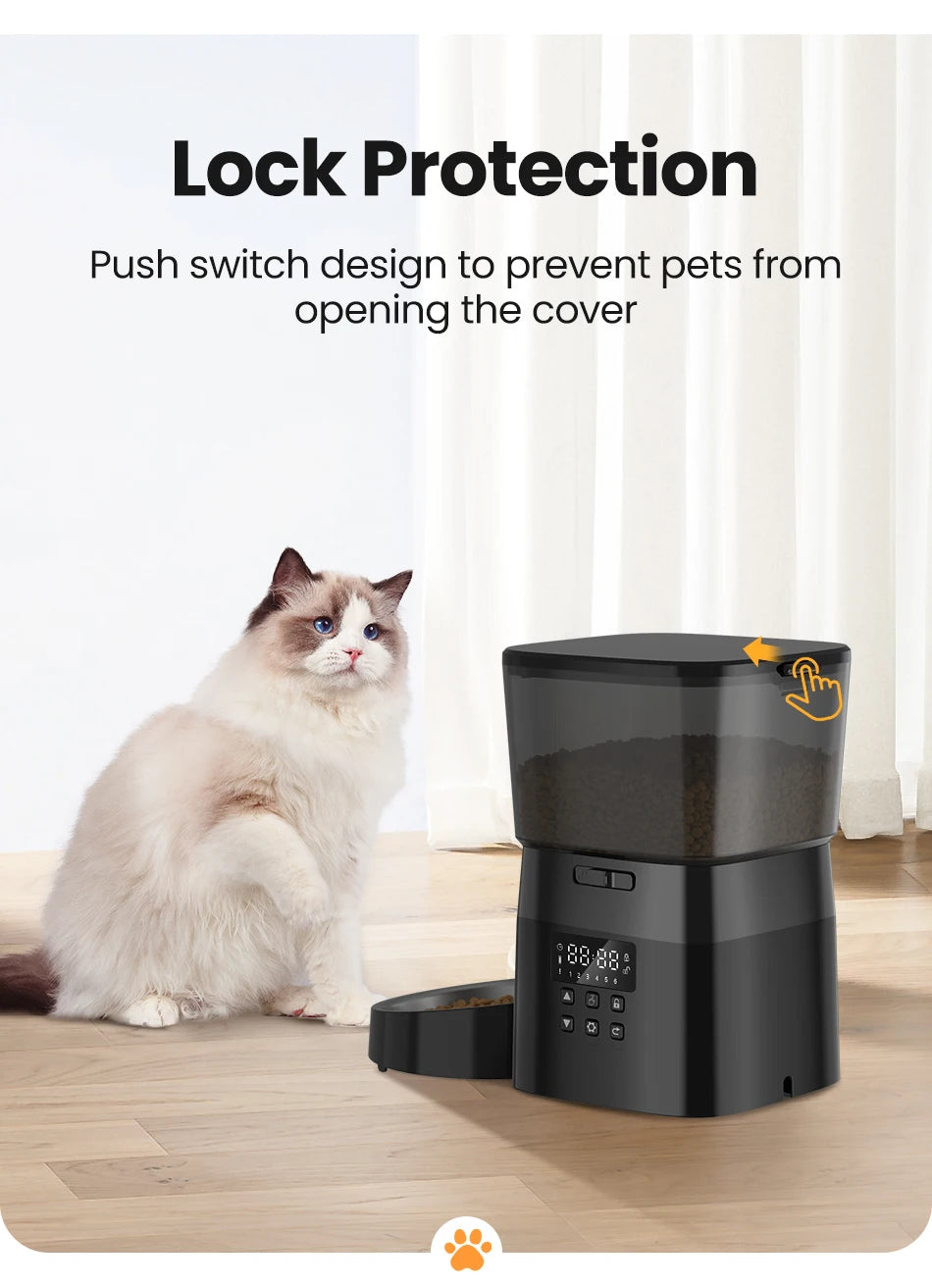 Robeco Alimentador automático para mascotas, dispensador automático de comida para gatos, accesorios de Control inteligente, alimentador para perros, comida seca