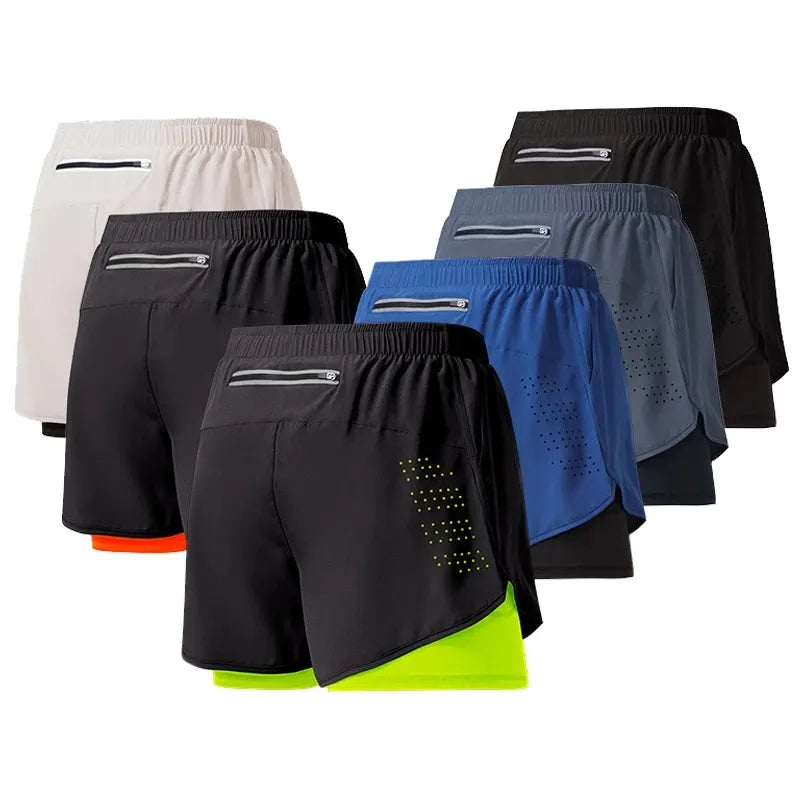 Pantalones cortos para correr para hombre, Shorts de secado rápido para Fitness