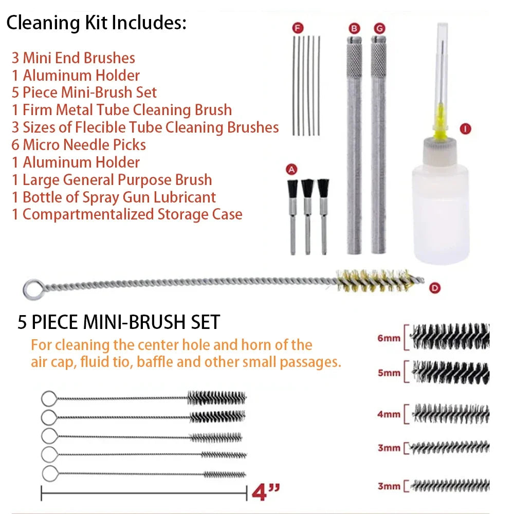 Professional Spray Gun Cleaning Brush Set Spray Gun Cleaning Kit 