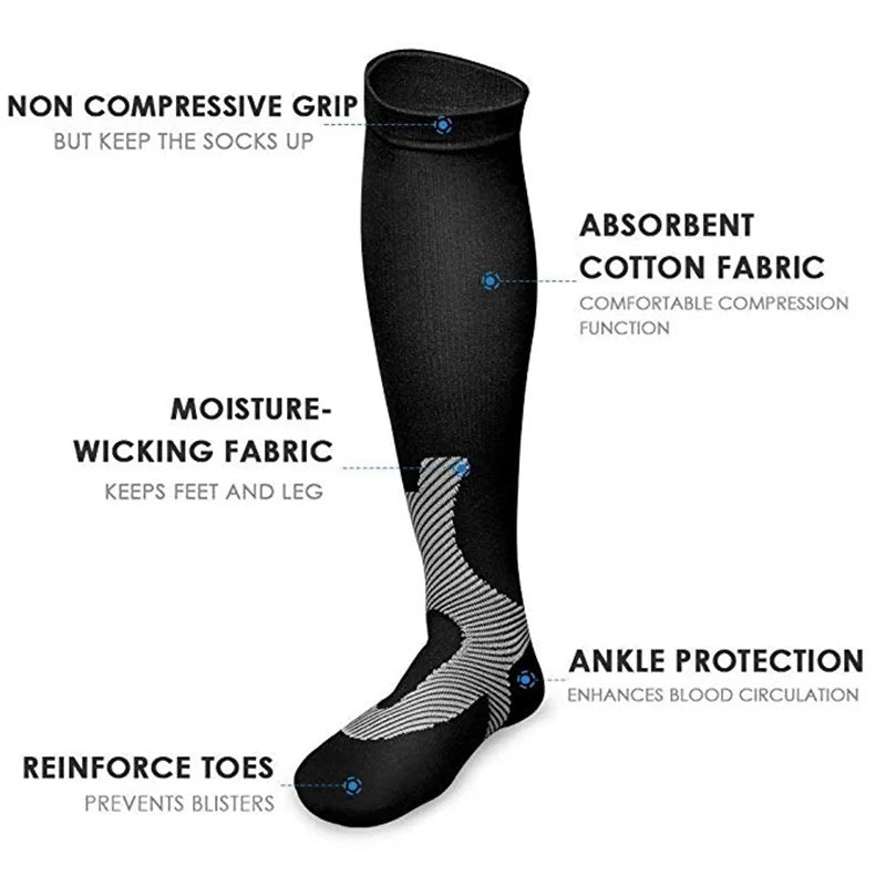 Running Compression Stockings Marathon Hiking Sports Socks 