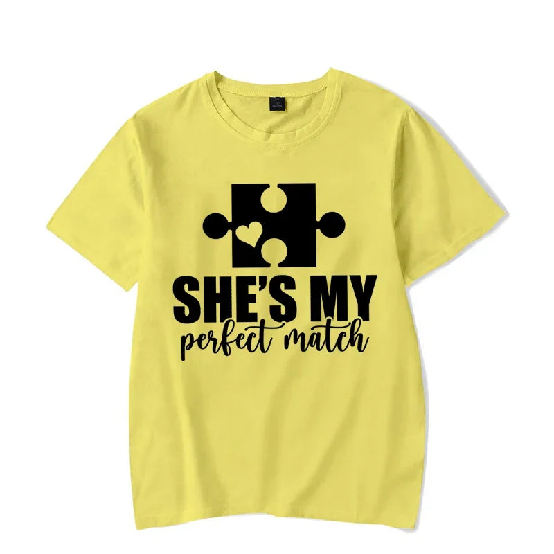 "She's My Perfect Match" Unisex T-Shirt, Short Sleeve T-Shirt 