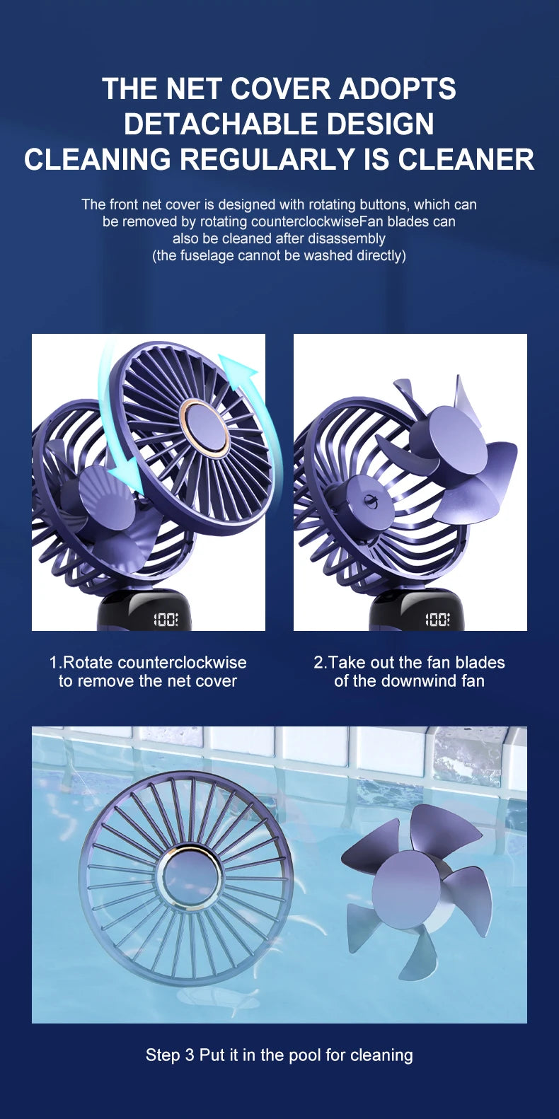 Mini USB Handheld Fan Portable Folding Neck Hanging Fan 