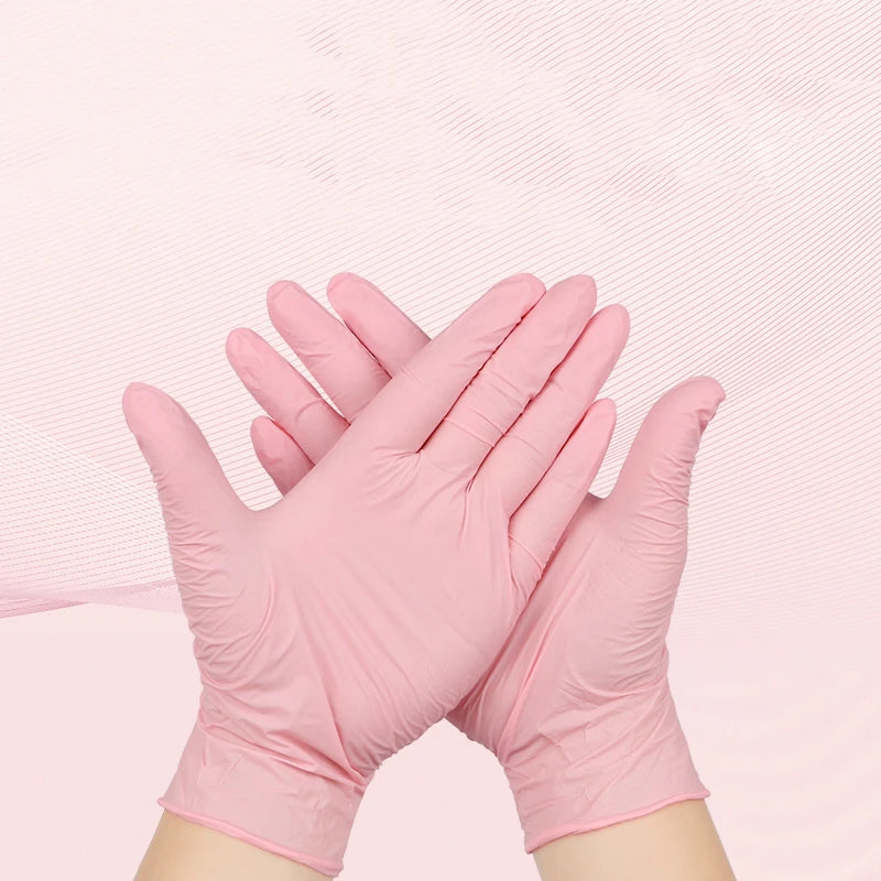 Guantes desechables de nitrilo, paquete de guantes de nitrilo sin látex en polv