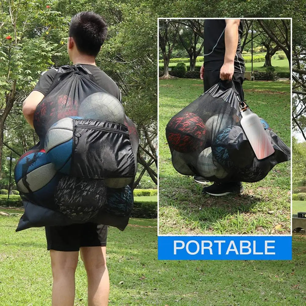 Bolsa de malla con cordón para pelota deportiva, mochila de baloncesto, fútbol, voleibol, bolsa de almacenamiento para equipo de natación