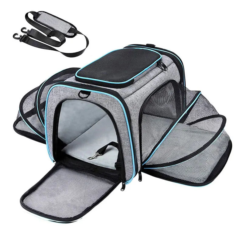 Mochila DE Transporte portátil para mascotas, bolso de hombro plegable transpirable, bolsas de transporte para gatos y perros, bolso de viaje para mascotas, bolsa de transporte