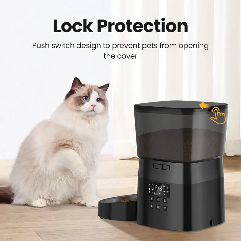 Robeco Alimentador automático para mascotas, dispensador automático de comida para gatos, accesorios de Control inteligente, alimentador para perros, comida seca