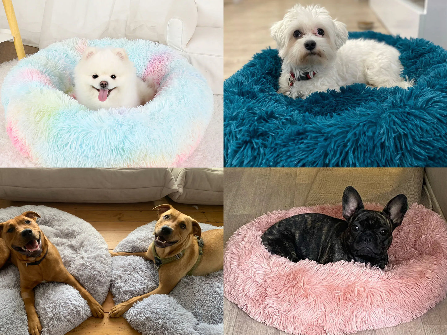 Fluffy Dog Cat Bed Mat Non-Slip Machine Washable 