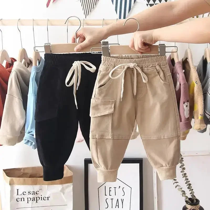 Pantalones Cargo de algodón para niños de 2 a 6 años, ropa deportiva informal