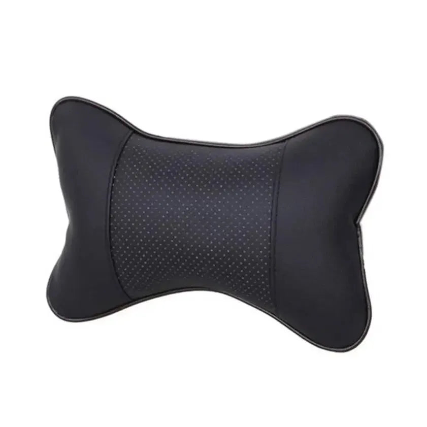 Almohadas universales de cuero Pu para el cuello del coche, reposacabezas para aliviar el dolor de cabeza, relleno de fibra, paquete de 1 piezas