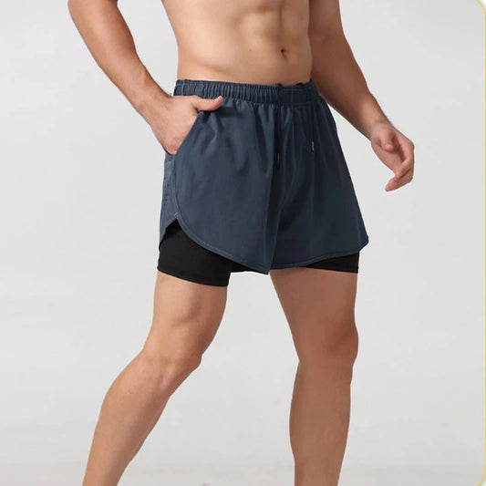 Pantalones cortos para correr para hombre, Shorts de secado rápido para Fitness