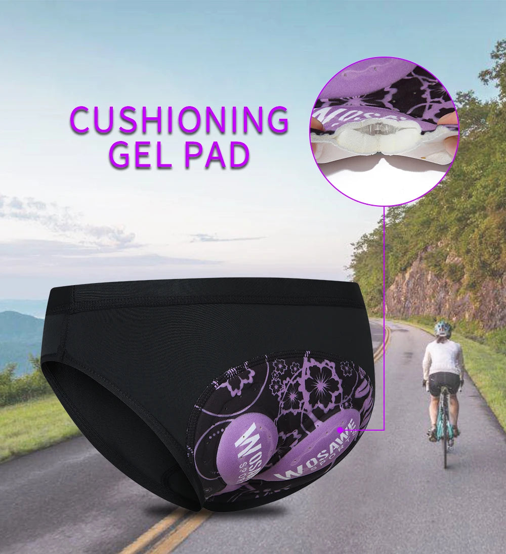 WOSAWE-pantalones cortos de ciclismo para mujer, ropa interior transpirable con