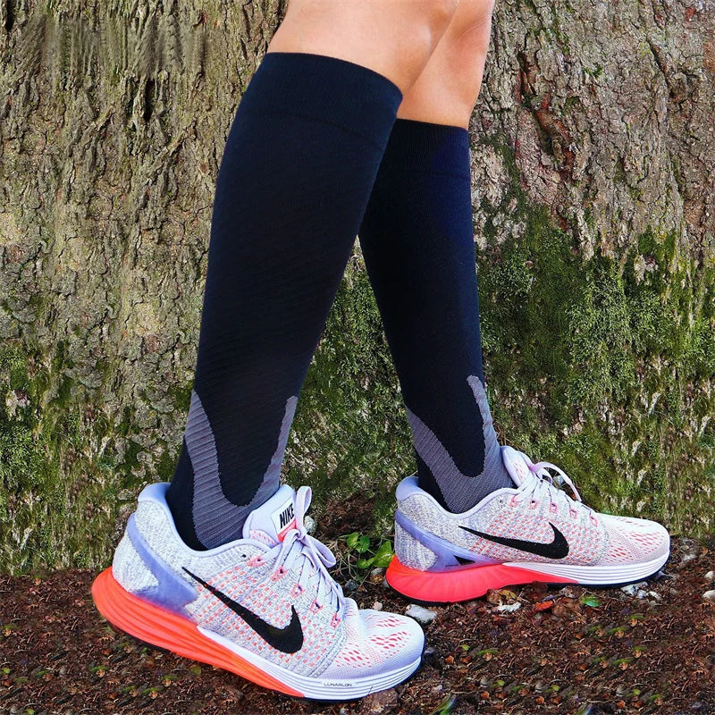 Medias de compresión para correr, calcetines deportivos para maratón, senderis