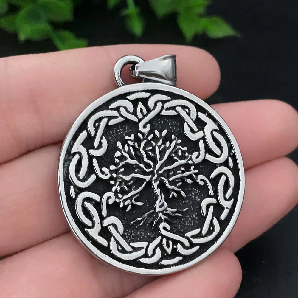Collar Vintage vikingos Árbol de la vida para hombre, amuleto nórdico celta, c
