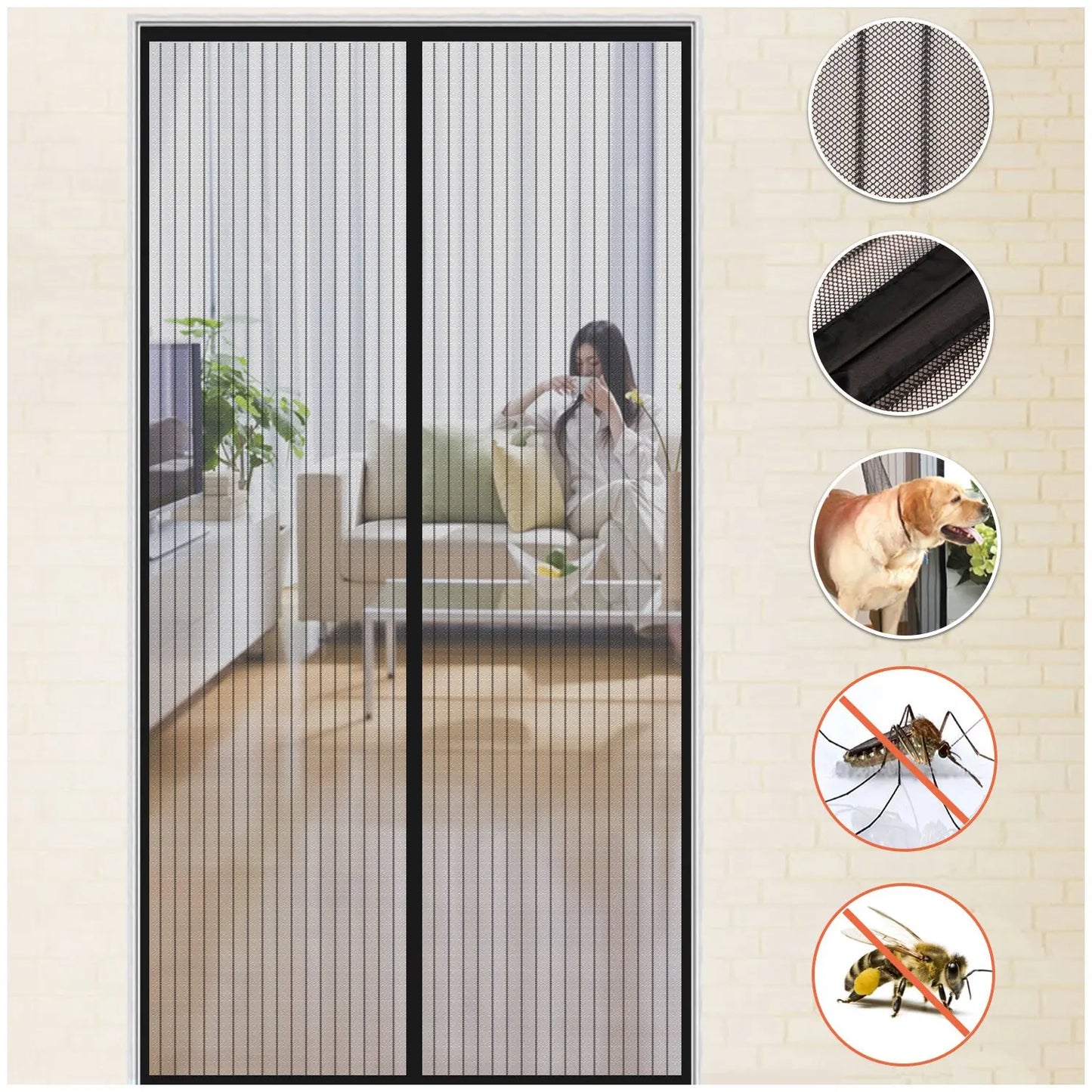 No Drilling Magnetic Door Curtain Automatic Closing Anti Mosquito 