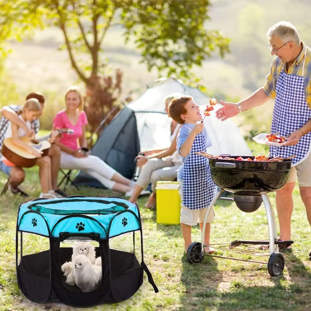 Tienda de campaña plegable portátil para gatos, casa de viaje al aire libre, jaula para perros y gatos, cercas grandes de fácil operación