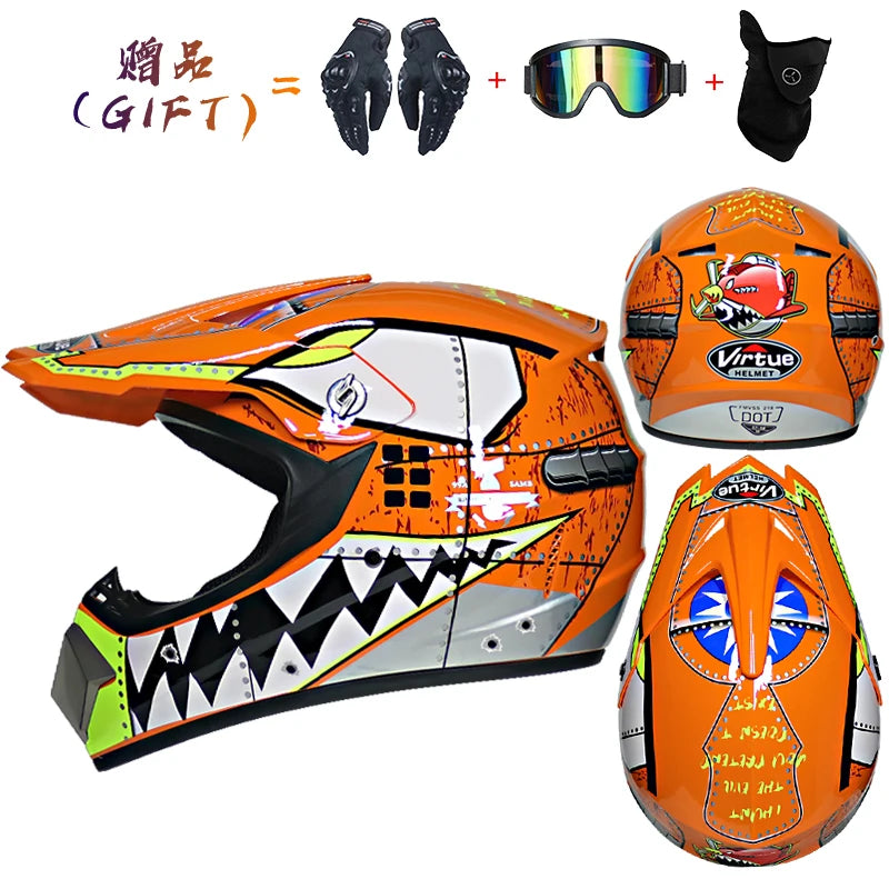 Free shipping 3 pieces of motorcycle helmet gift off-road helmet for boy