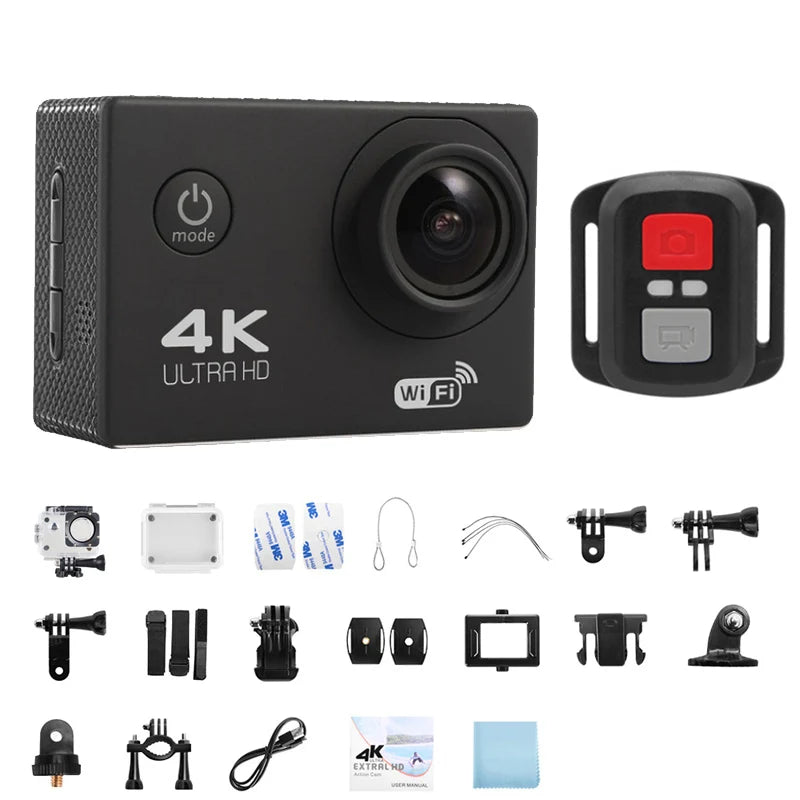 Cámara de Acción 4K 1080P/30FPS WiFi 2,0 "170D, videocámara subacuática