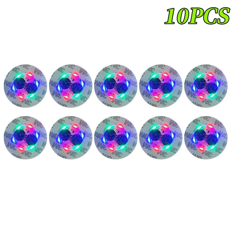 Luces LED para posavasos, decoración luminosa de 5/10/30 piezas para Bar, KTV,