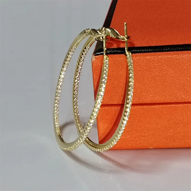 Senlissi Diamond Hoop Earrings for Women 925 Silver Earrings with din 