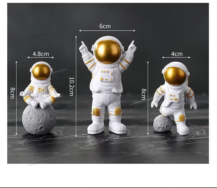 Figura de astronauta de 4 piezas para niños, escultura de astronauta, juguete educativo para escritorio, decoración del hogar, modelo de astronauta para regalo