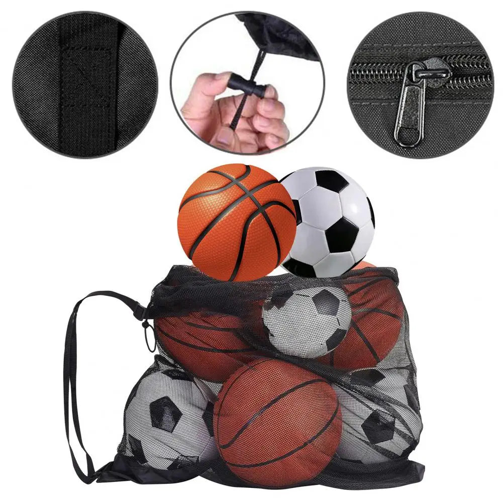 Bolsa de malla con cordón para pelota deportiva, mochila de baloncesto, fútbol, voleibol, bolsa de almacenamiento para equipo de natación