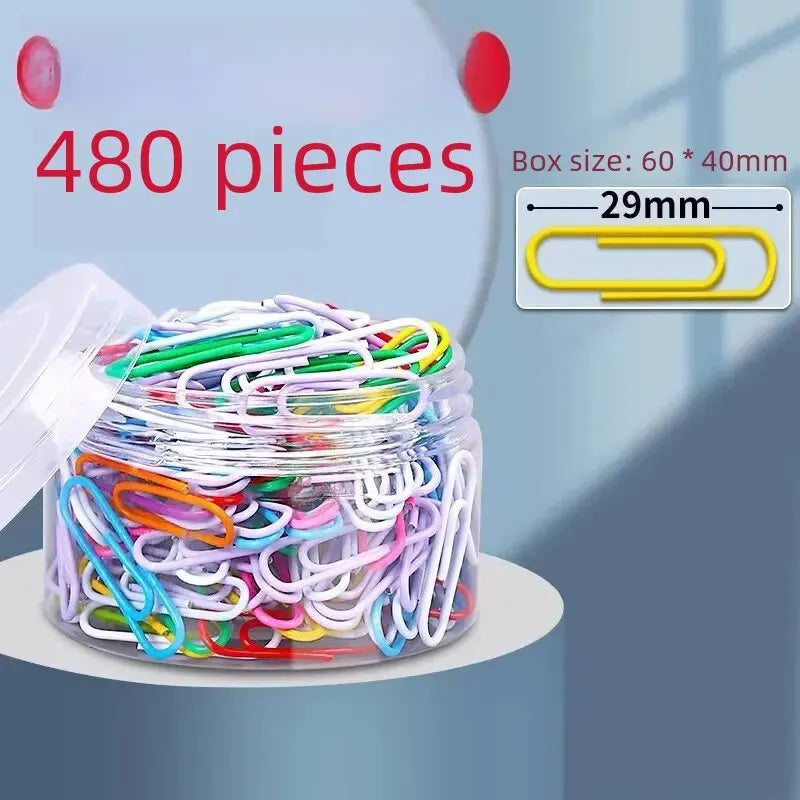 Colorful Paper Clips Small U-Shaped Buckle Office Supplies 