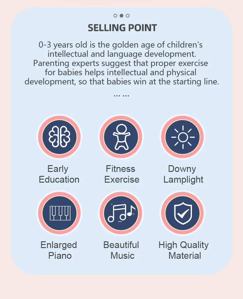 Soporte de Fitness para bebé, juego de música, juguetes de actividades de gimn