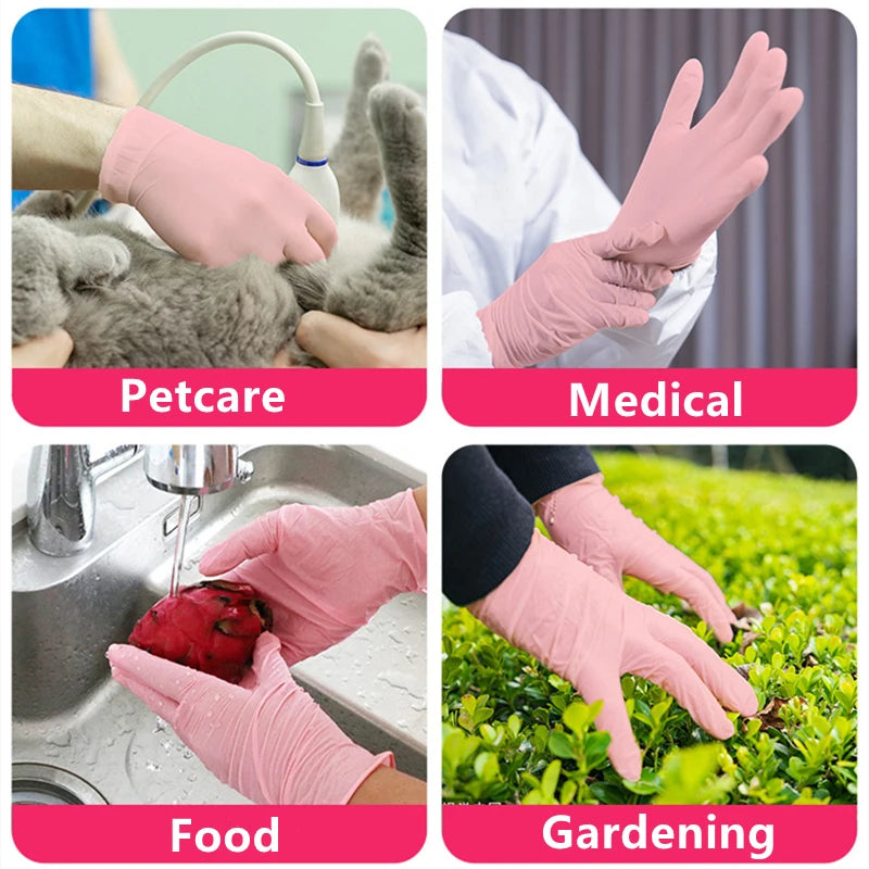Guantes desechables de nitrilo, paquete de guantes de nitrilo sin látex en polv