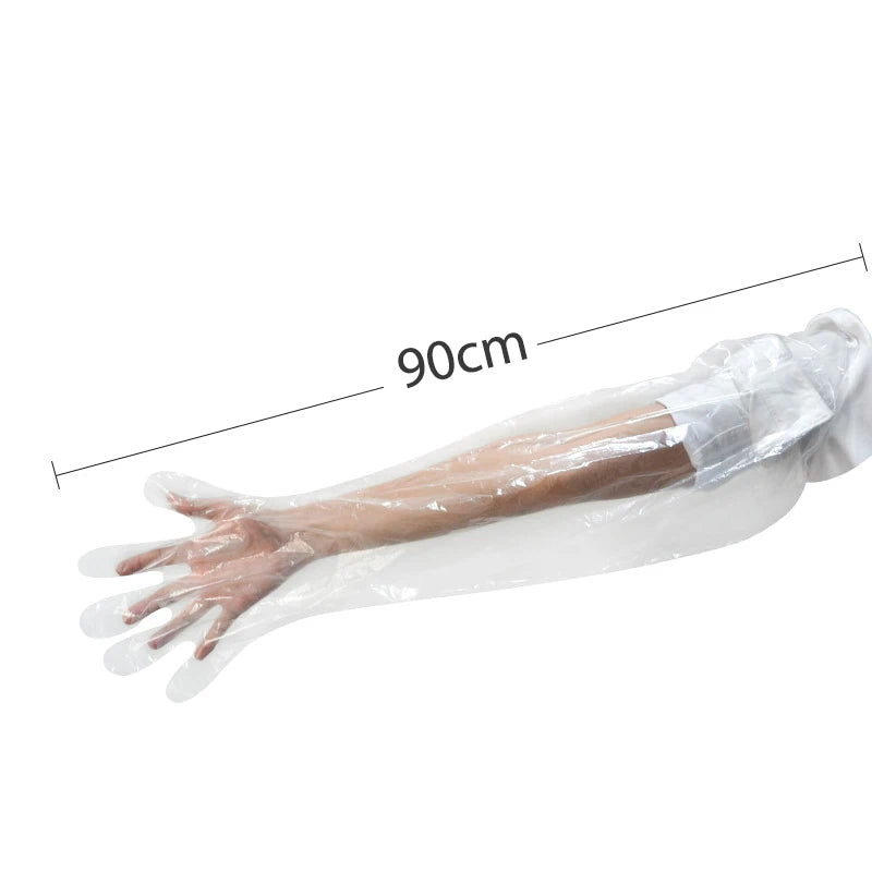 50 Pieces Disposable Veterinary Insemination Rectal Long Arm Gloves 50p 