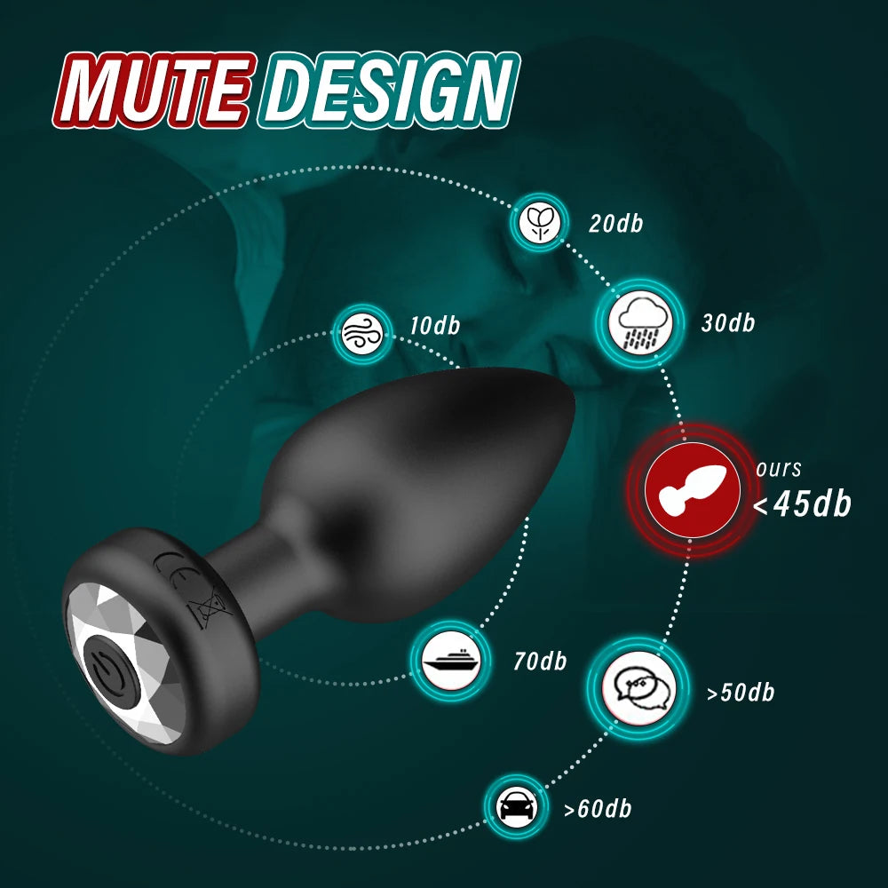 Wireless Remote Control Anal Plug Vibrator for Men Women 