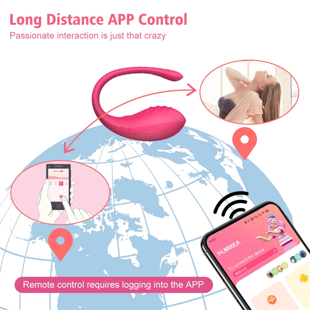 Vibrador inalámbrico con Bluetooth para mujer, estimulador de clítoris, huevo